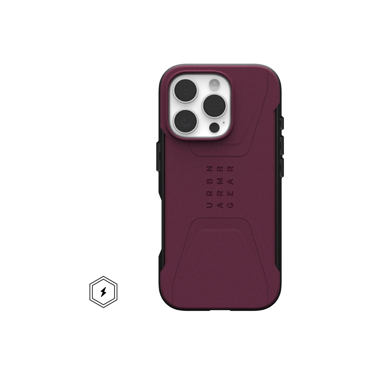 UAG Civilian Magsafe Compatible Phone Case for iPhone 16 Pro - Bordeaux