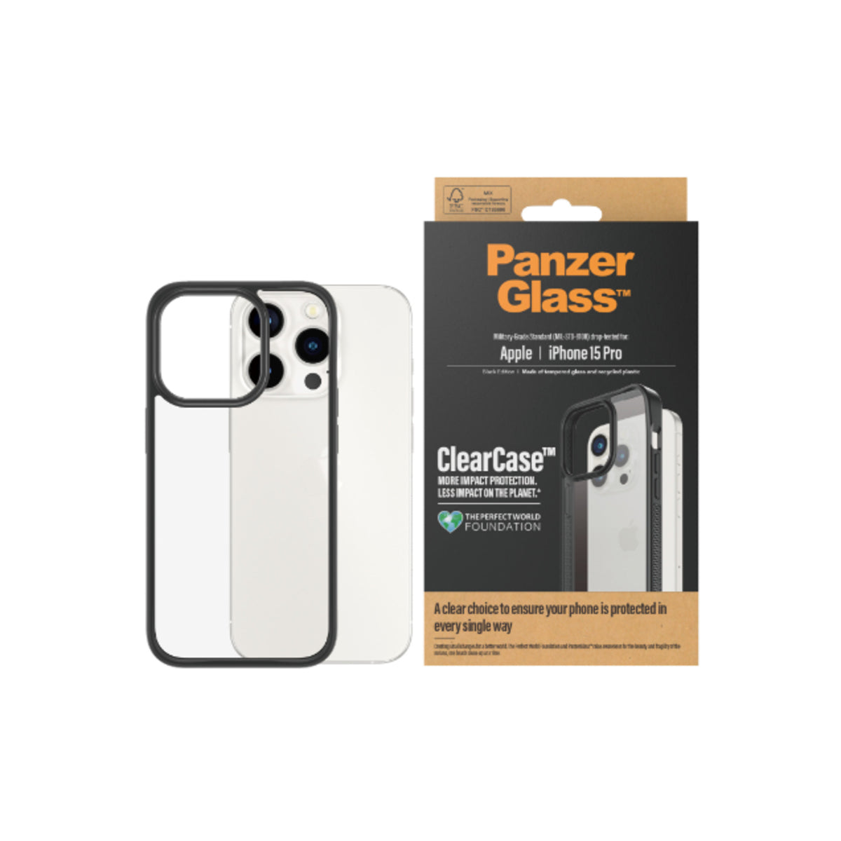 PanzerGlass Clear Case Phone Case for iPhone 15 Pro