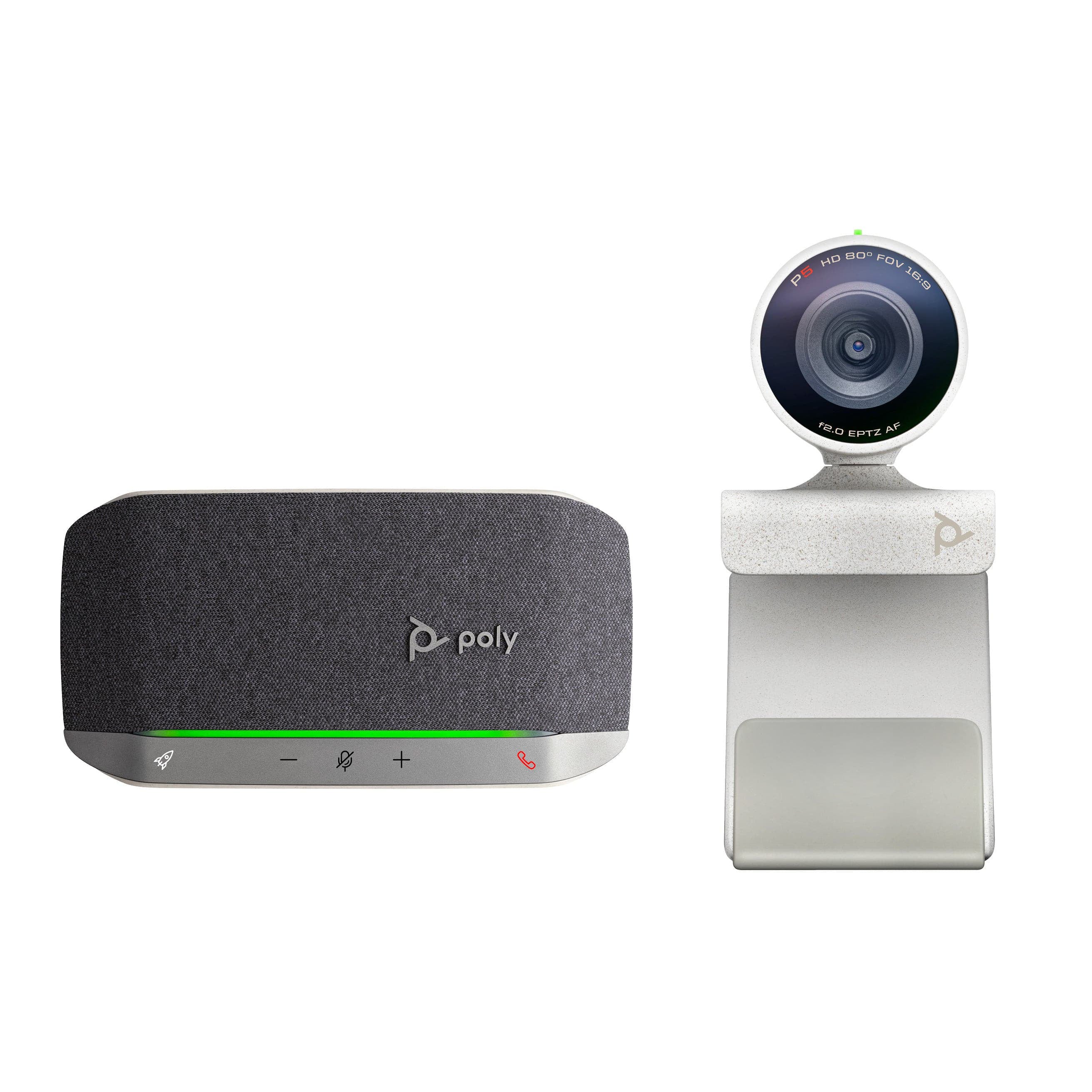 Poly Studio P5 Webcam Kit with Sync 20+ MS Teams USB-A BT600 Adapter Smart Speakerphone Bundle