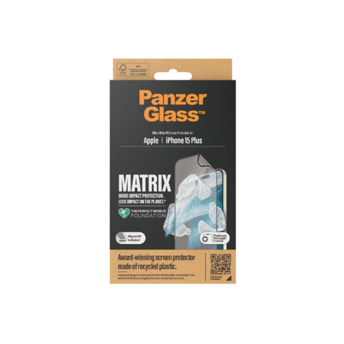 PanzerGlass Matrix Ultra Wide Screen Protector and AlignerKit for iPhone 15 Plus