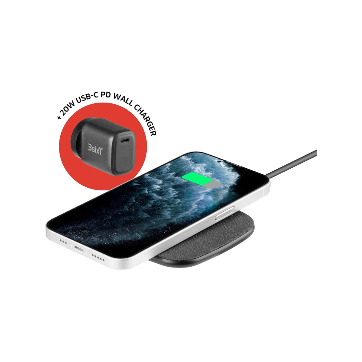 3sixT 15W Single Wireless Charger for Mobile Phones