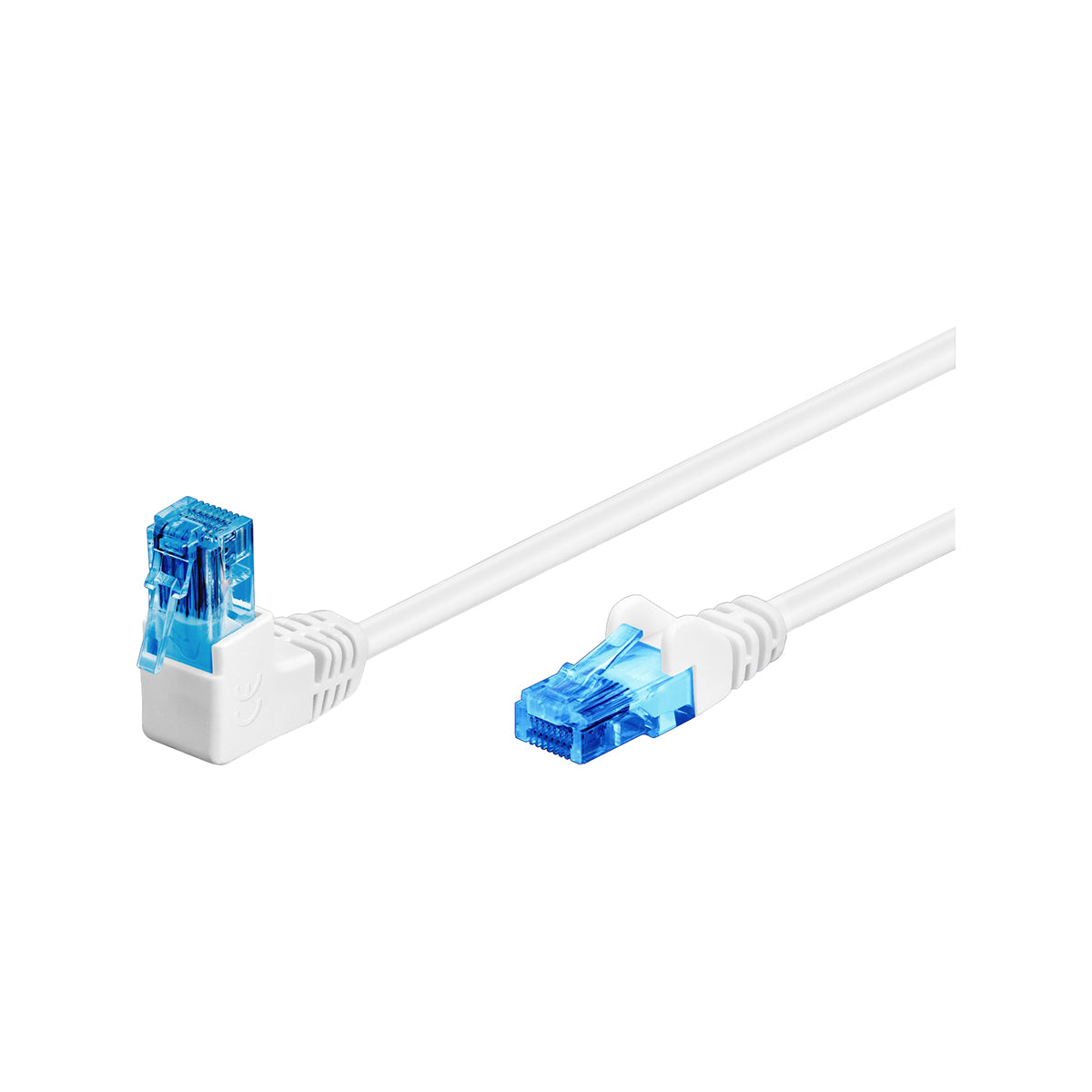 Goobay CAT 6A Patch Cable 1x 90° Angled U/UTP for PC/Laptop- White