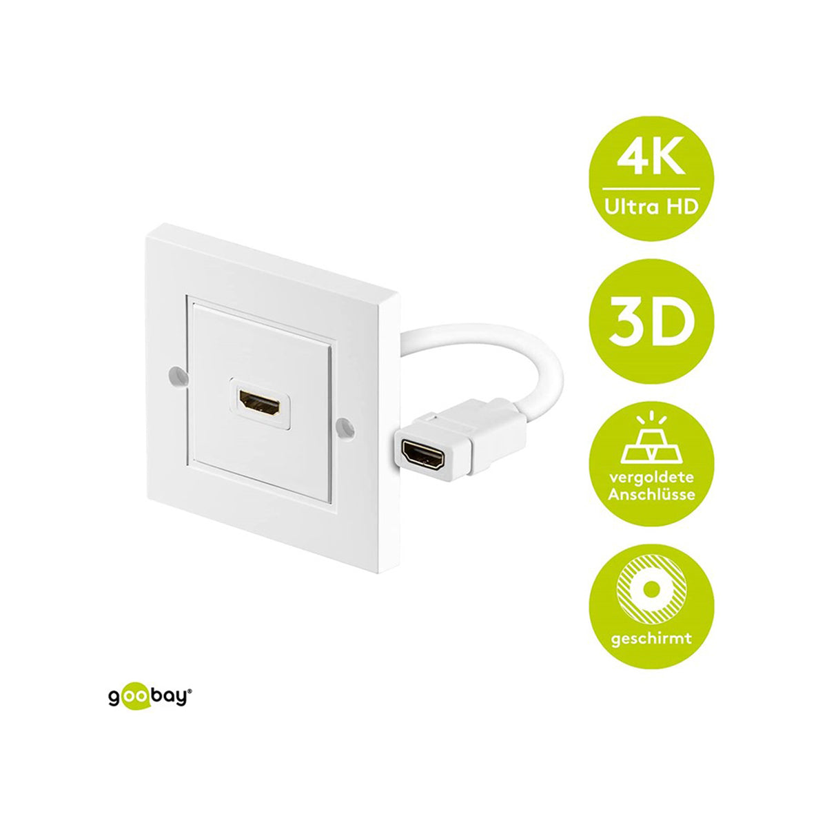 Goobay HDMI™ Wall Socket Gold-plated