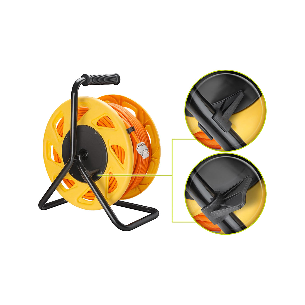 Goobay Portable RJ45 Network Cable Reel Extension 50M for Mobile Use Events/Conferences - Orange