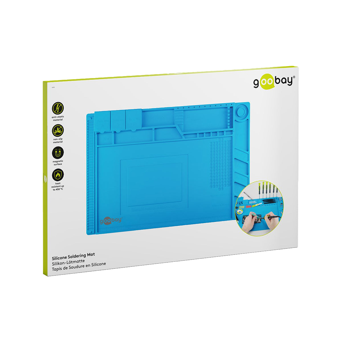 Goobay Silicone Soldering Mat for Safe Soldering, Repairing And Crafting