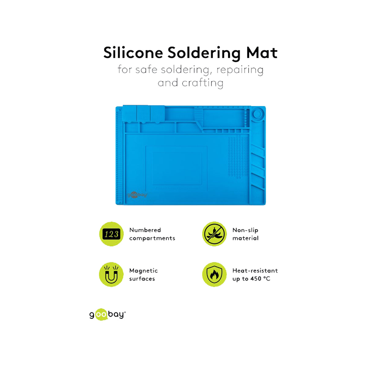 Goobay Silicone Soldering Mat for Safe Soldering, Repairing And Crafting