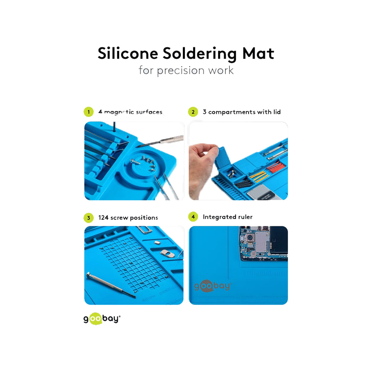 Goobay Silicone Soldering Mat for Safe Soldering, Repairing And Crafting