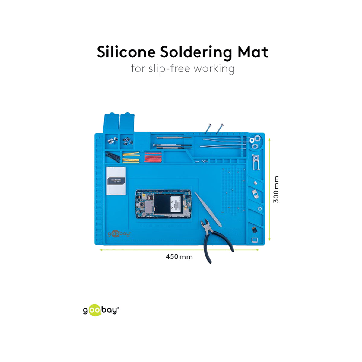 Goobay Silicone Soldering Mat for Safe Soldering, Repairing And Crafting