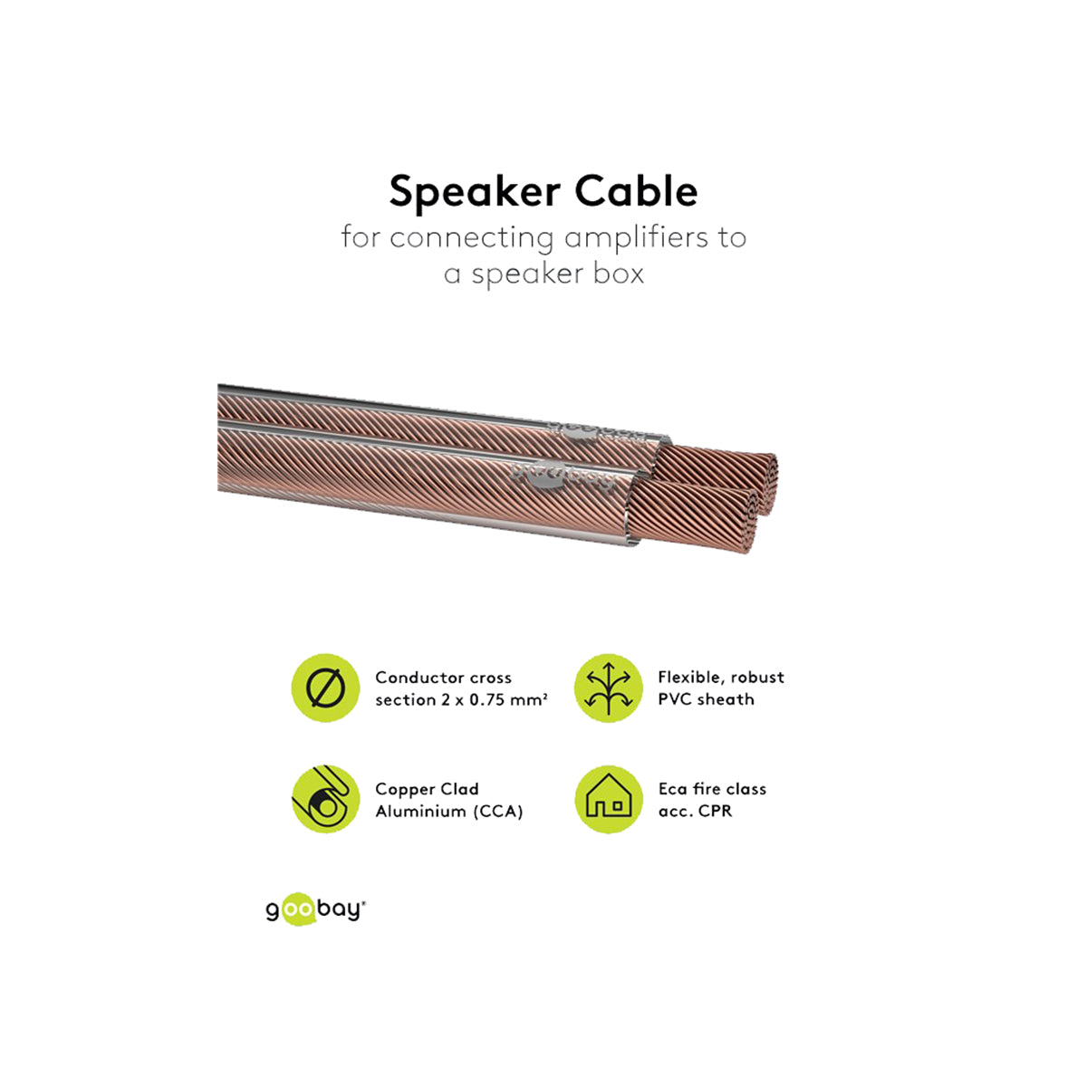 Goobay Speaker Cable (2 x 0.75 mm²) CCA 10M - Clear