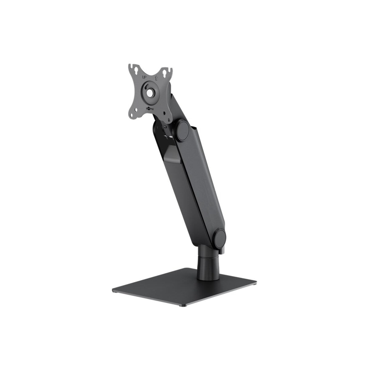 Goobay Monitor Mount Desk Stand Single for 17-32 Inch Screens – Black Adjustable VESA Stand with Full Motion Tilt, Swivel, and Height Adjustment