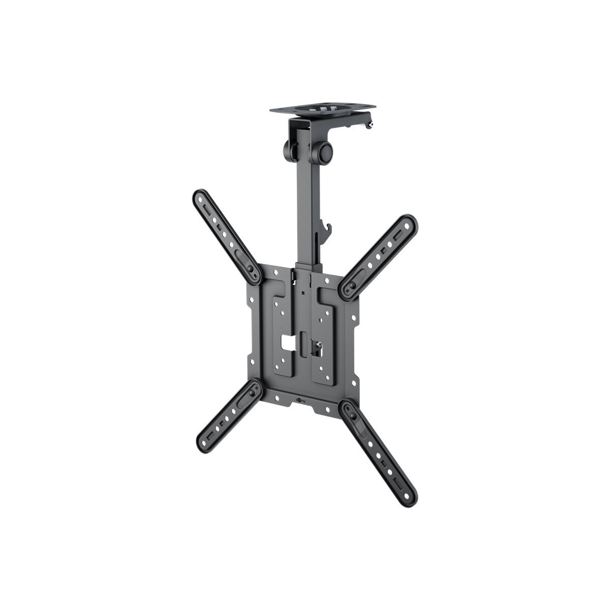 Goobay Ceiling TV Mount Basic (M), for TVs from 23 to 55 inches (58 – 140 cm), max. 20 kg, swivels sideways, ceiling angle variably adjustable, with flip-up and locking function