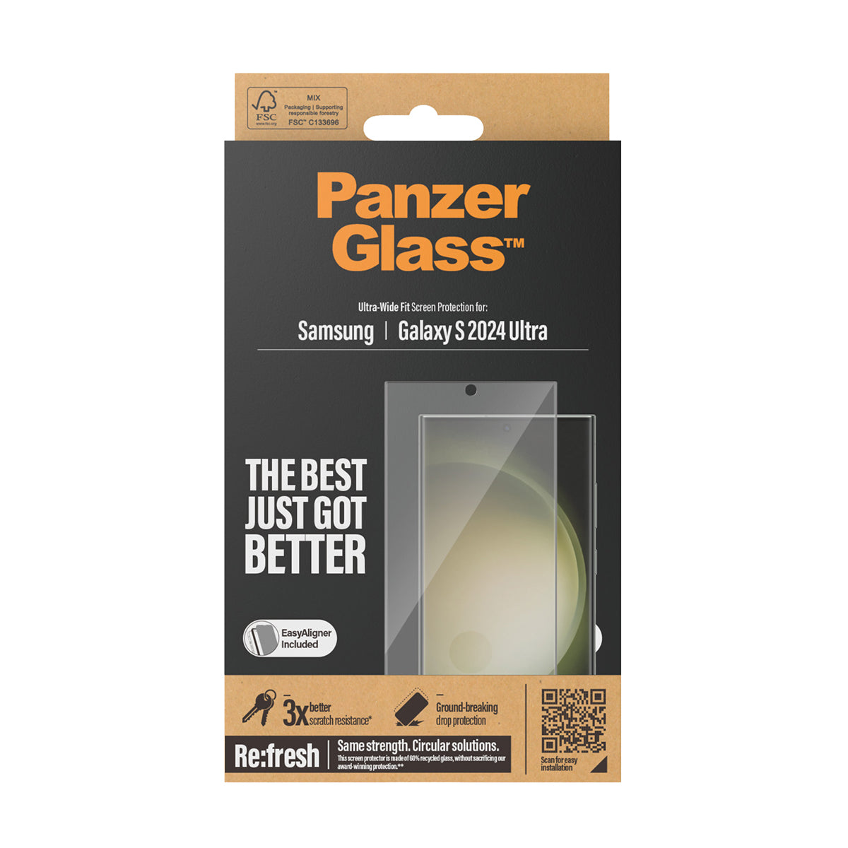 PanzerGlass Ultra-Wide Fit with EasyAligner Screen Protector for Samsung Galaxy S24 Ultra
