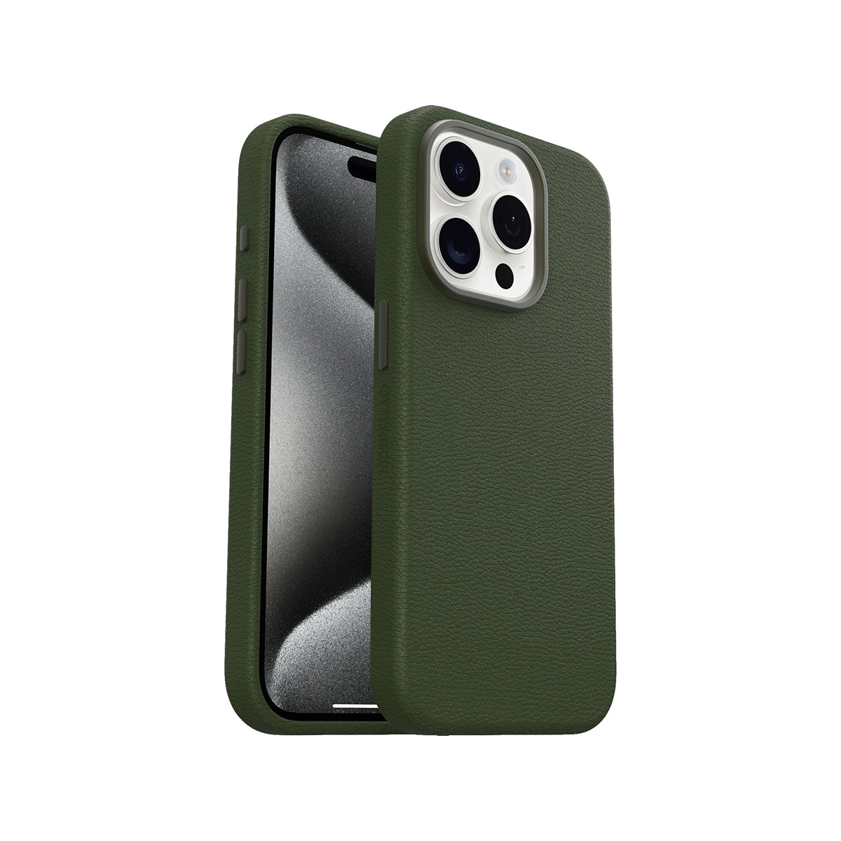 OtterBox Symmetry Cactus Leather Phone Case for iPhone 15 Pro - Green