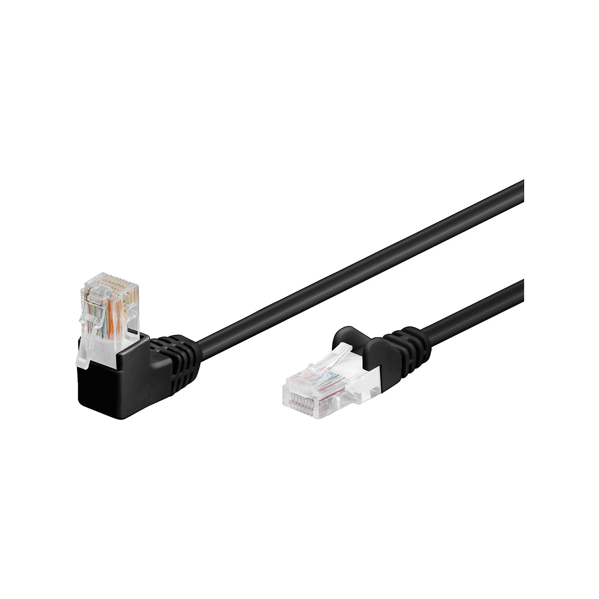 Goobay CAT 5e Patch Cable 1x 90° Angled, U/UTP 3M for PC - Black