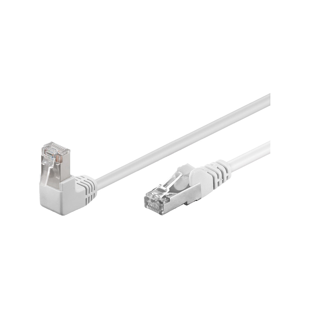 Goobay CAT 5e Patch Cable 1x 90° Angled F/UTP for PC/Laptop - White