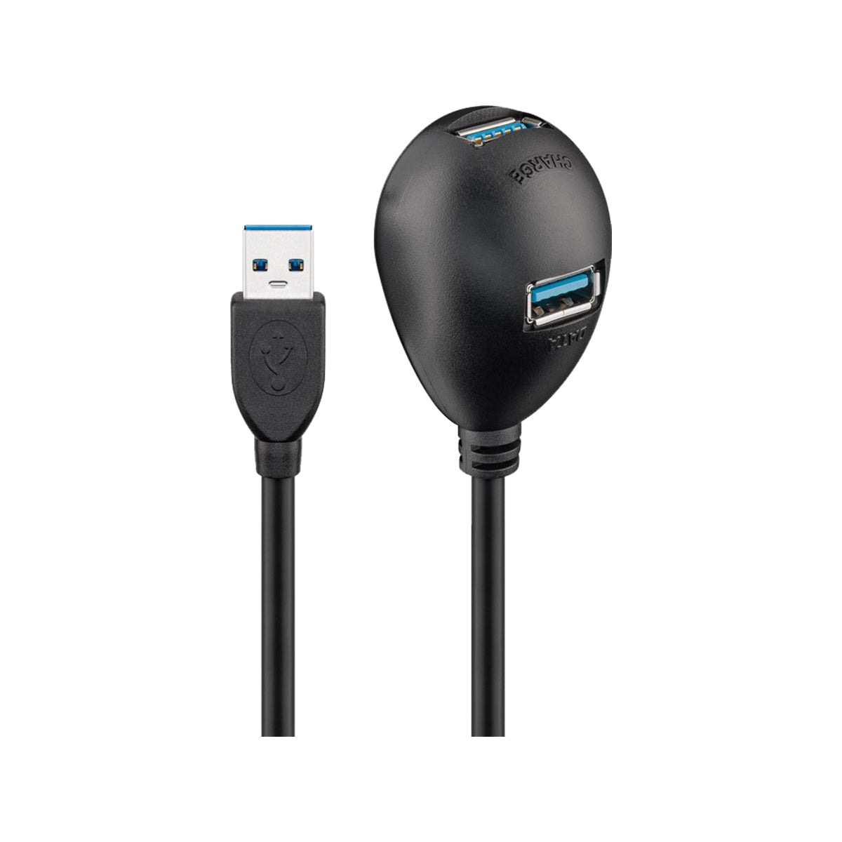 Goobay USB 3.0 Hi-Speed Extension Cable with Desktop Foot 1.5M for USB Sticks/Bluetooth Dongles/Card Readers - Black