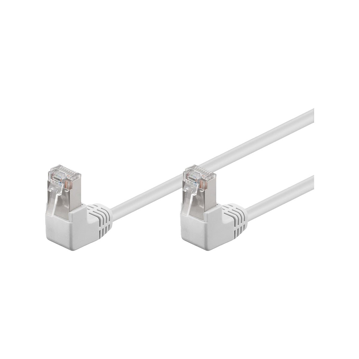 Goobay CAT 5e Patch Cable 2x 90° Angled F/UTP 1M for PC/Laptops - White