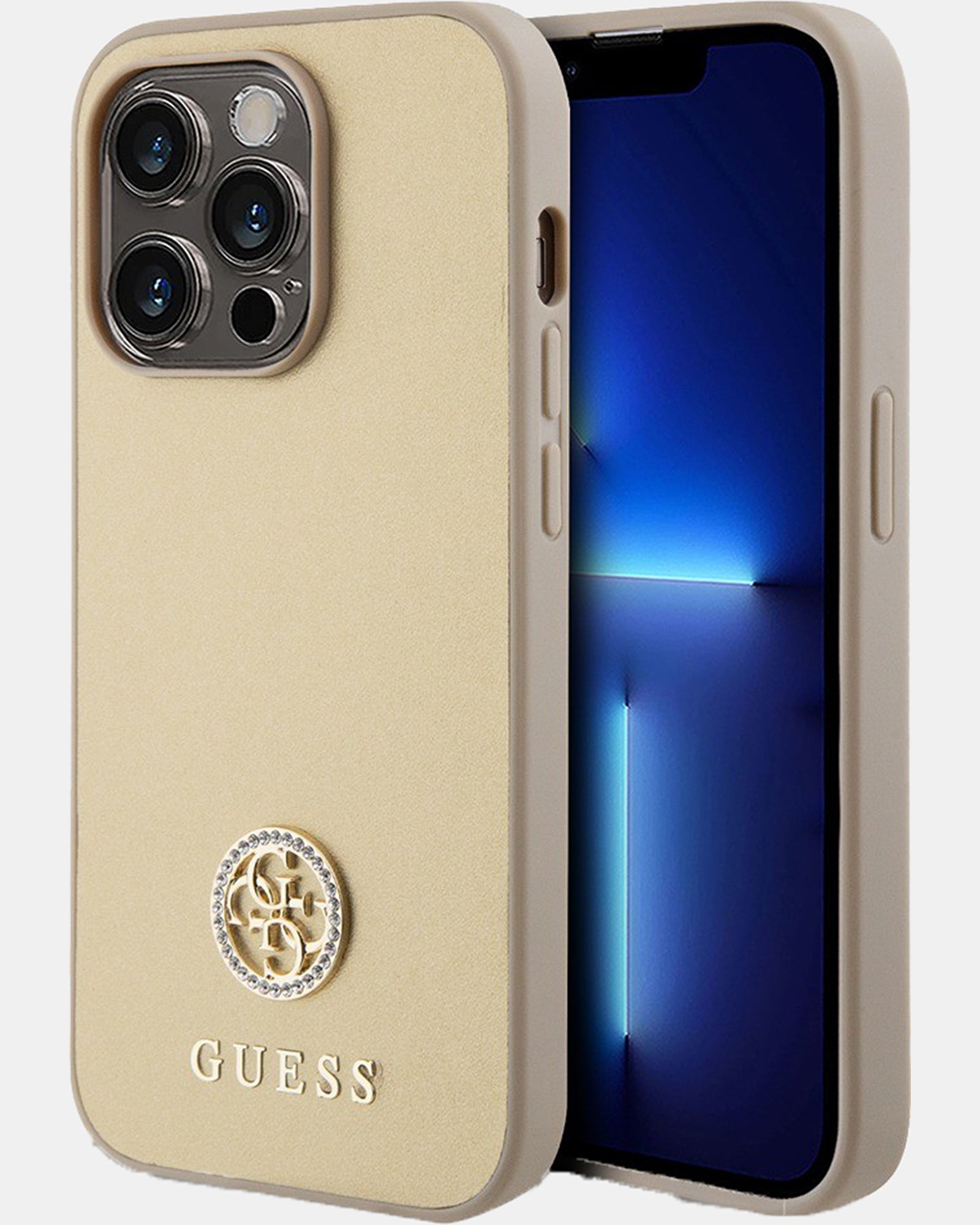 Guess 4G Diamond Smooth Leather Phone Case for iPhone 15 Pro