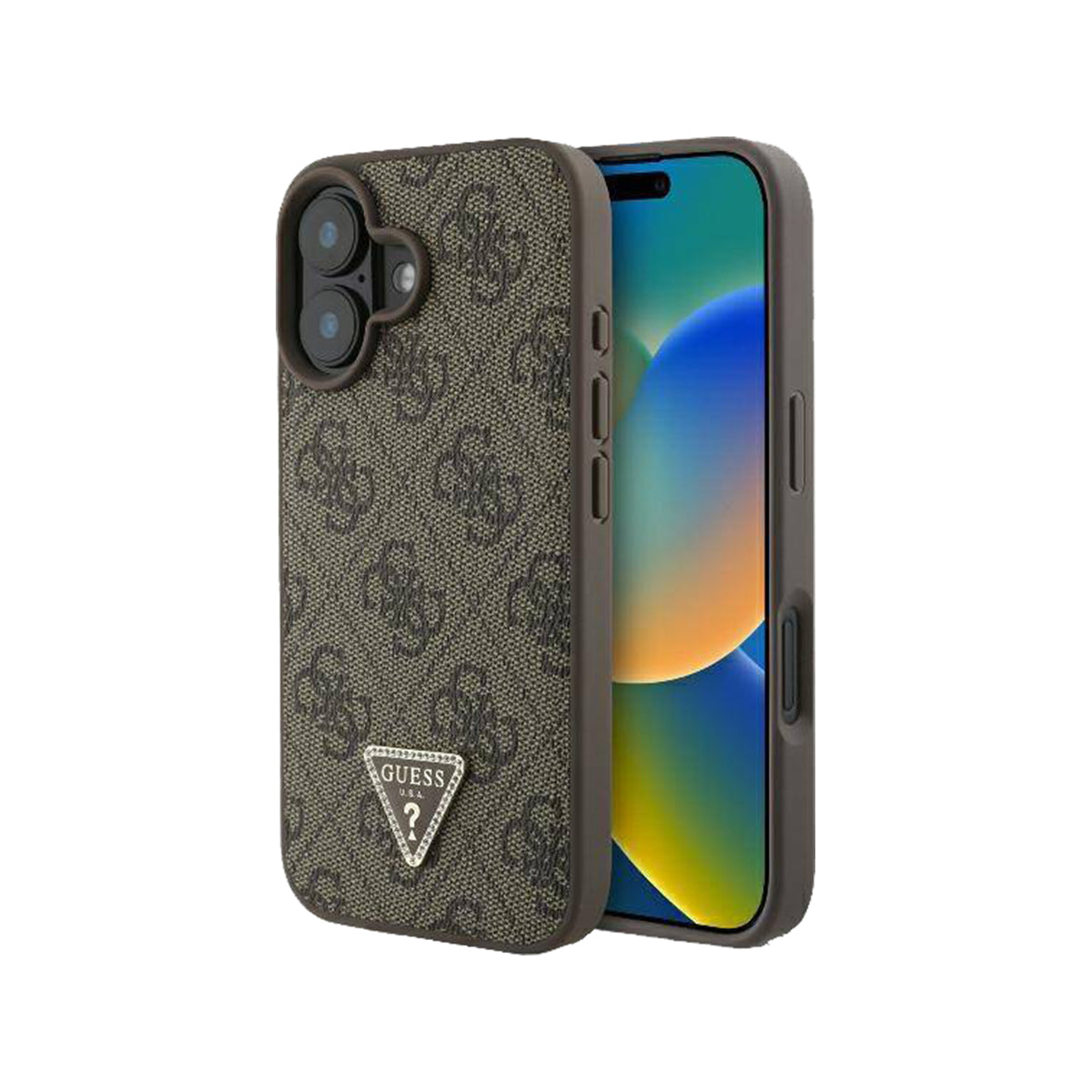 Guess 4G Diamond Edition Phone Case for iPhone 16 Plus - Brown