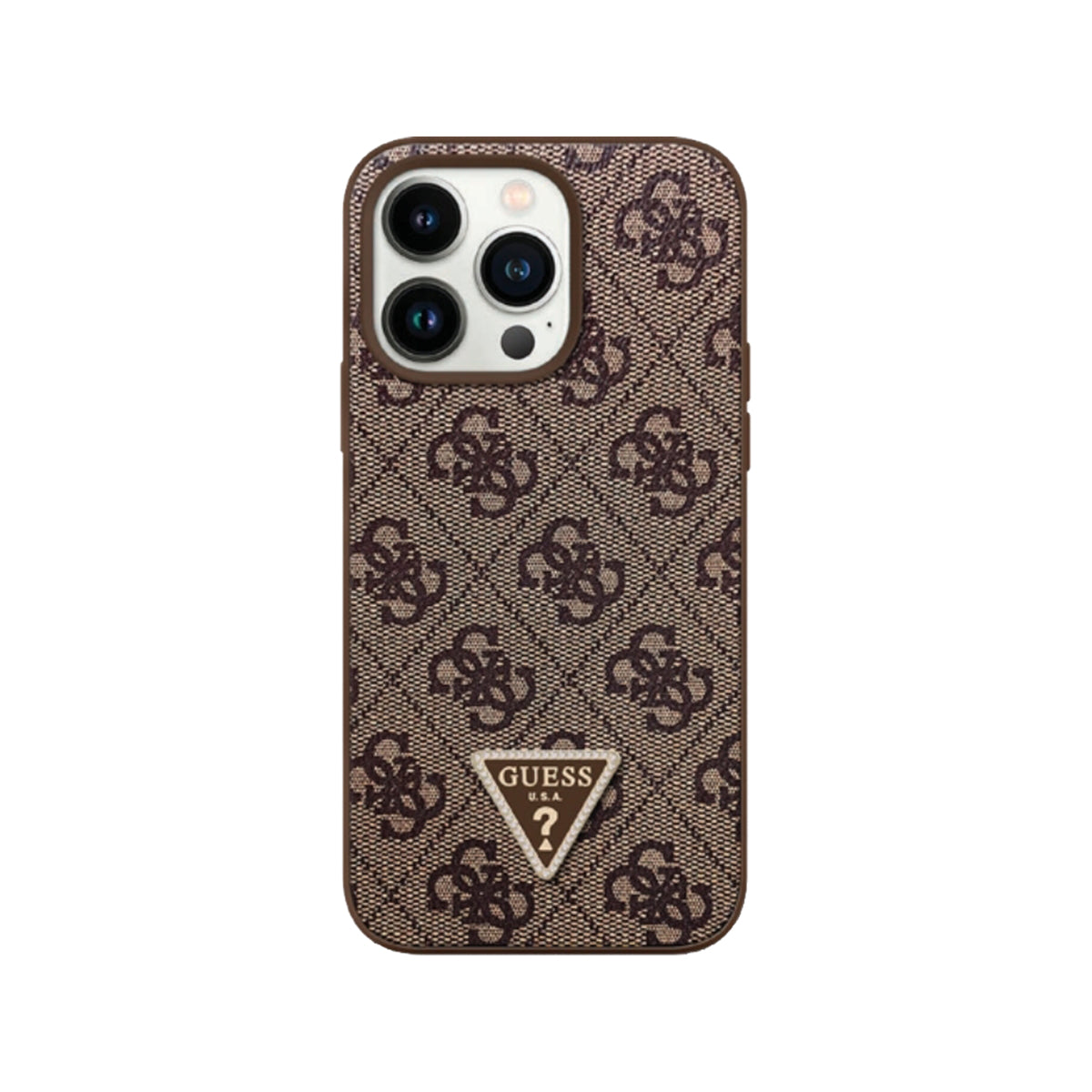 Guess 4G Diamond Edition Phone Case for iPhone 16 - Brown