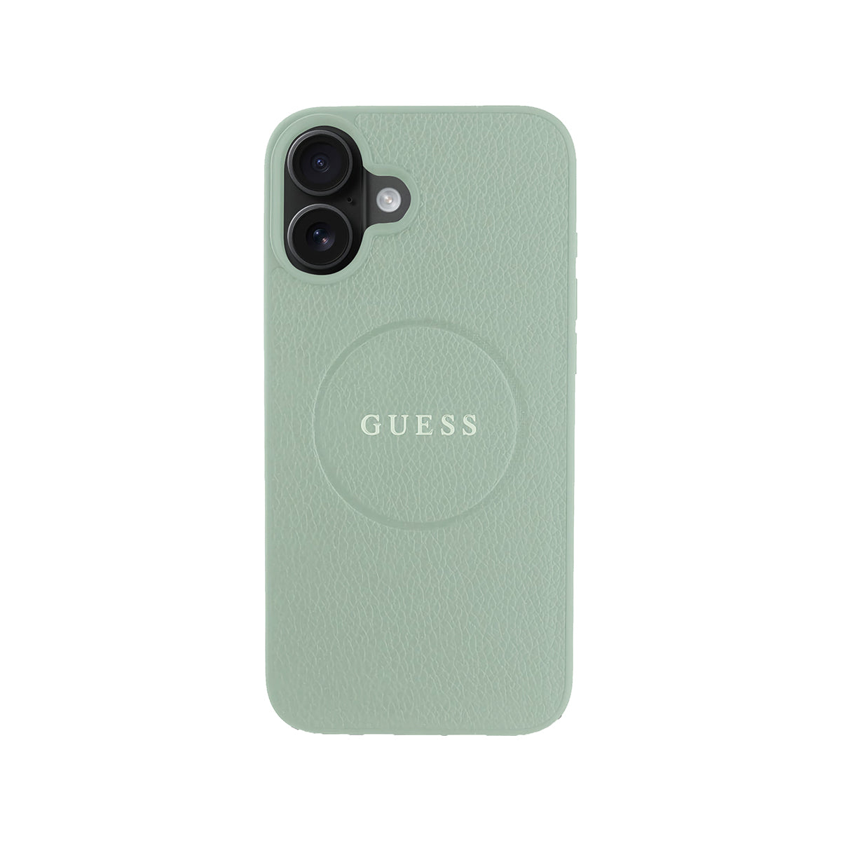 Guess Grained PU Leather MagSafe Compatible Phone Case for iPhone 16 Plus - Green