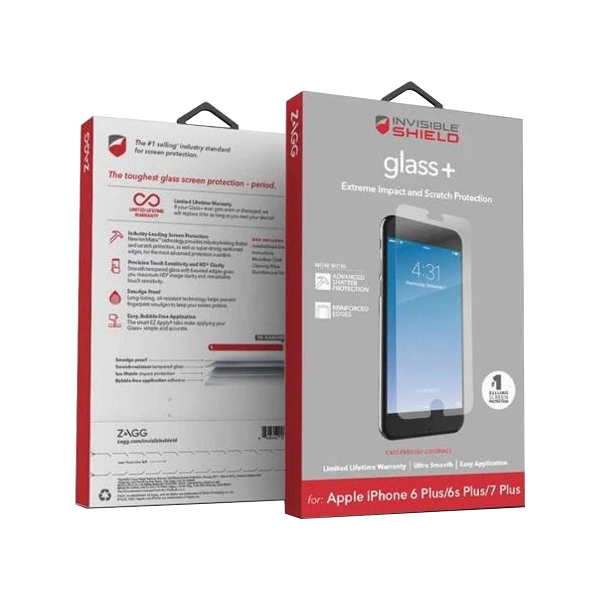 ZAGG InvisibleShield GlassPlus Screen Protector For iPhone 7 Plus / 8 Plus