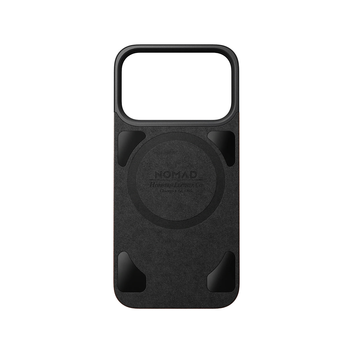 NOMAD Magnetic Leather Back iPhone 17 Pro - Rustic Brown Horween