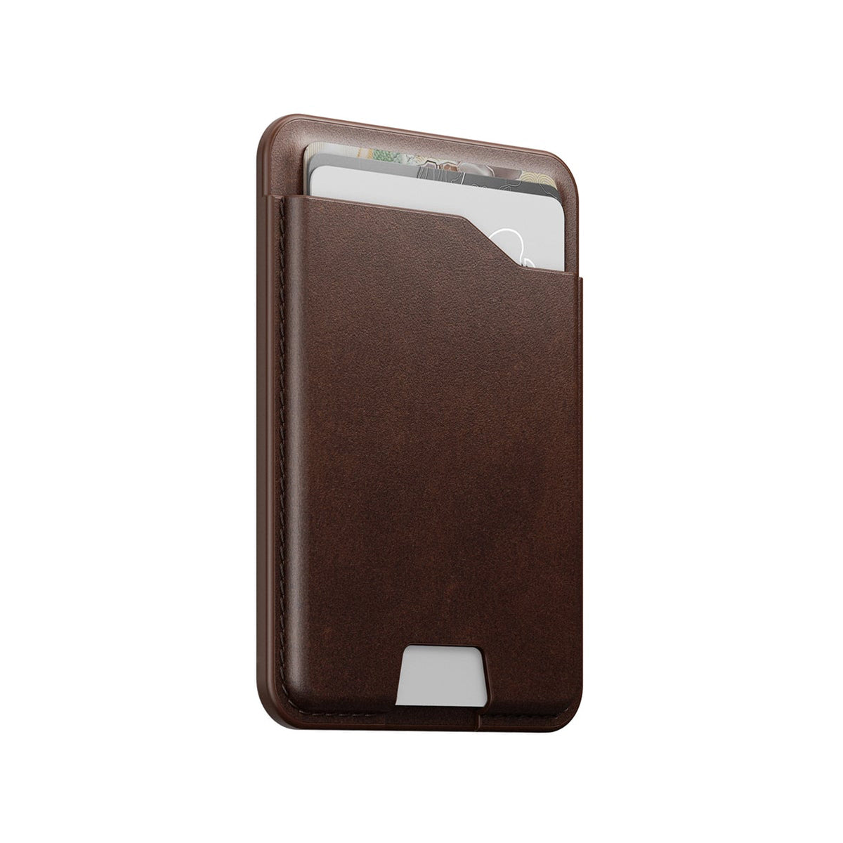 NOMAD Brown Horween Leather Mag Wallet with Find My Tracking