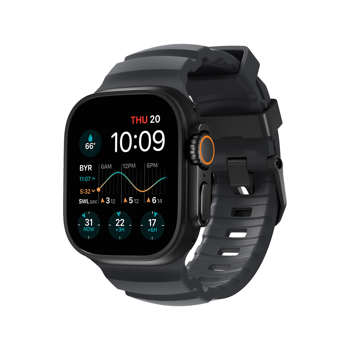 NOMAD Rocky Point Band for Apple Watch(44-46mm/ULT) - Storm (Black Hardware)