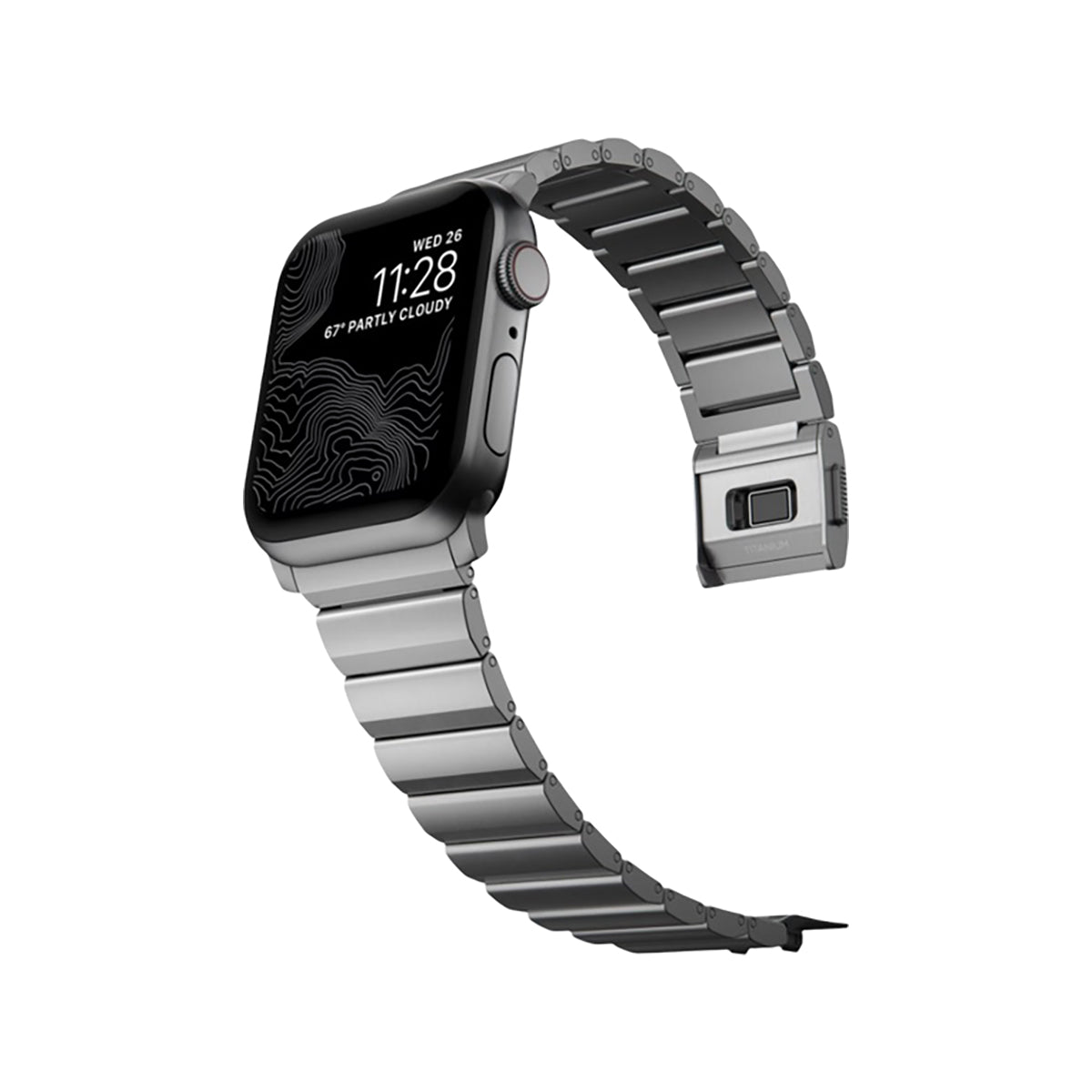 NOMAD Titanium Band for Apple Watch (42-49mm) - Silver Hardware