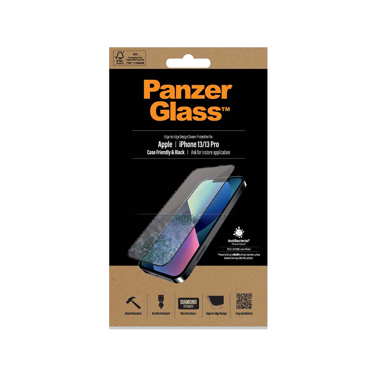 PanzerGlass Edge to Edge Screen Protector for iPhone 13/13 Pro