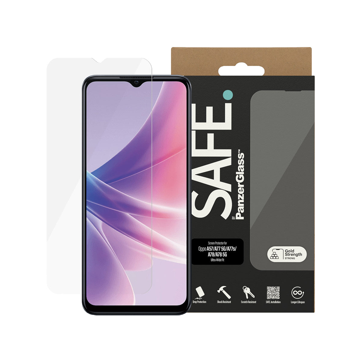 SAFE by Panzer UltraWide Fit Screen Protector for Oppo A78/A77 5G/A77s/A57