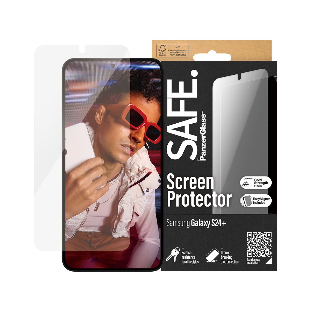 SAFE by Panzer UtraWide Fit Screen Protector for Samsung Galaxy S24 Plus