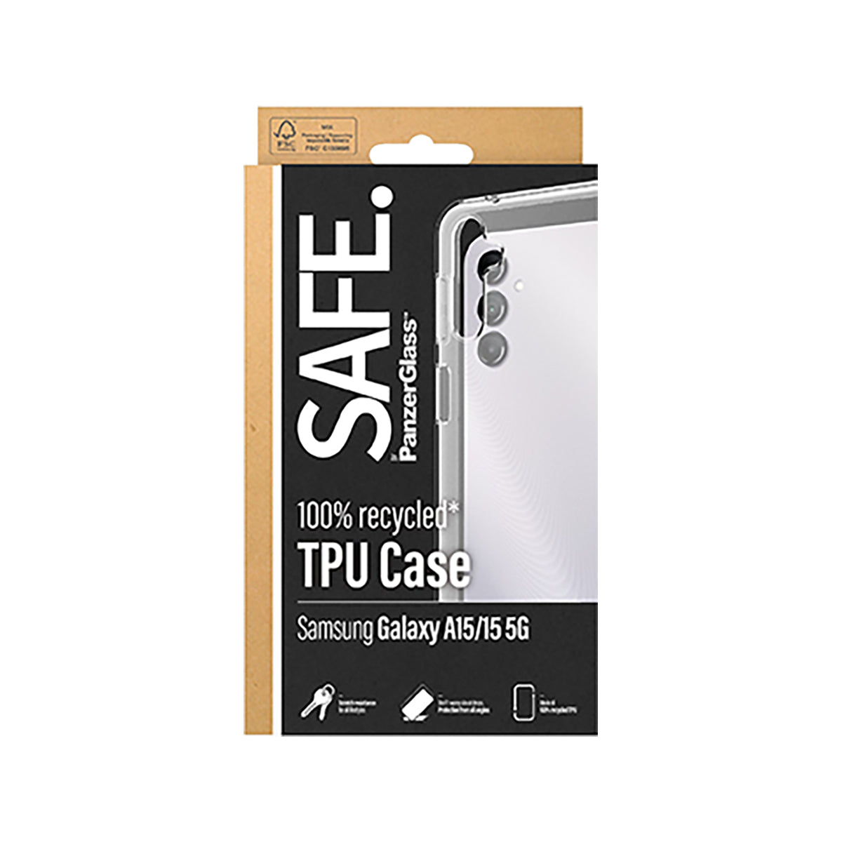 SAFE by Panzer TPU Phone Case for Samsung Galaxy A15 - Clear