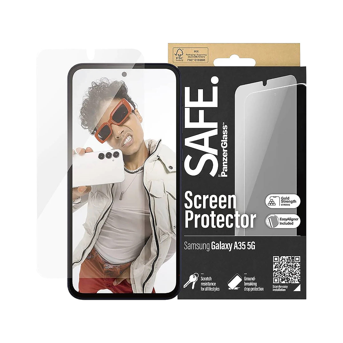 SAFE by Panzer UltraWide Fit Screen Protector For Samsung Galaxy A35