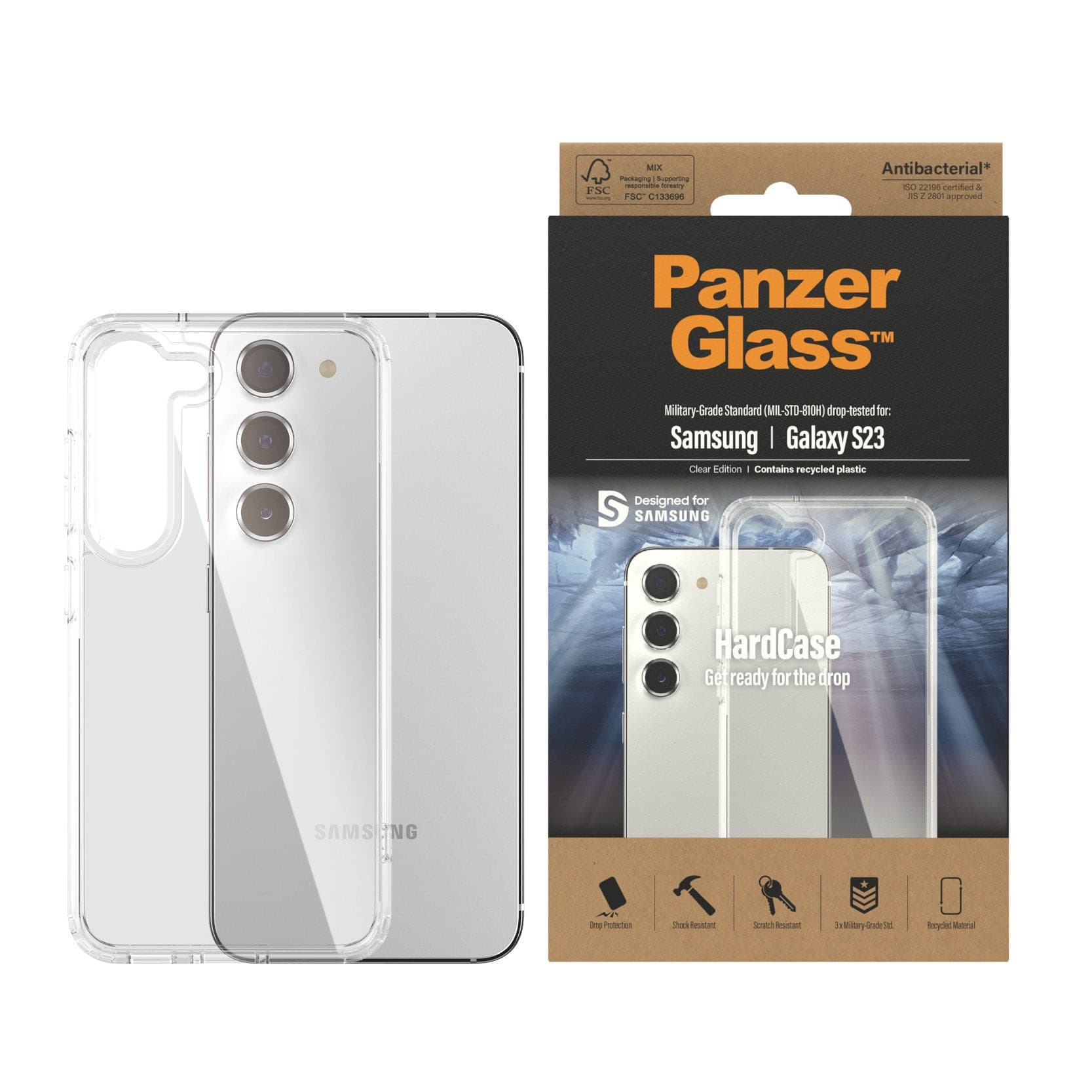 PanzerGlass™ HardCase Phone Case for Samsung Galaxy S23 | Transparent.