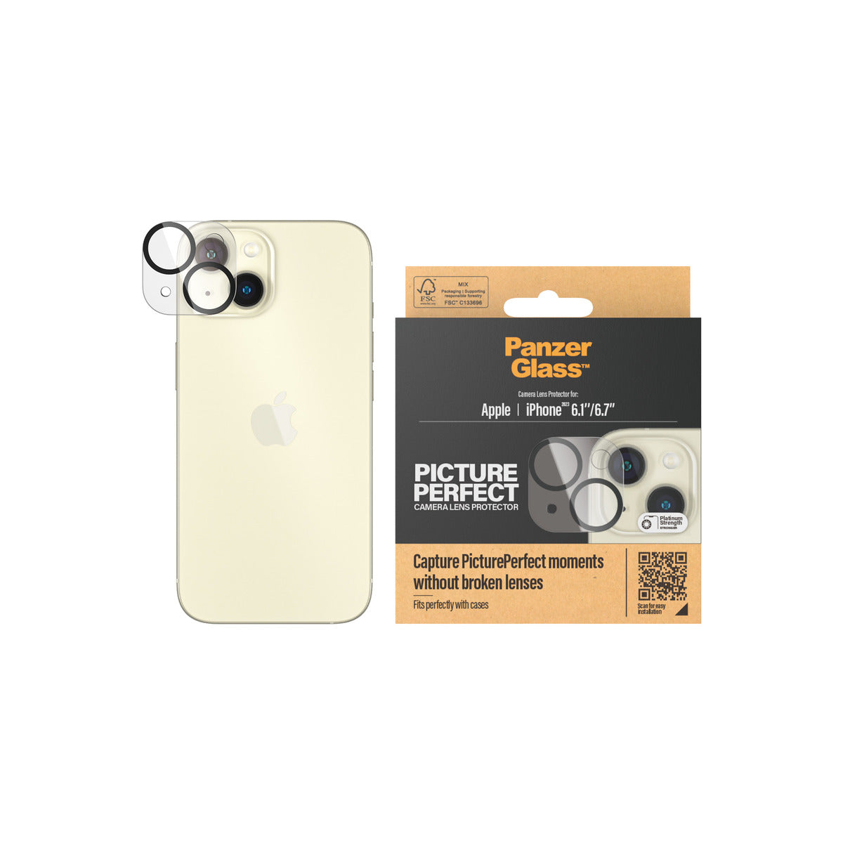 PanzerGlass PicturePerfect Camera Lens Protector for iPhone 15 and iPhone 15 Plus
