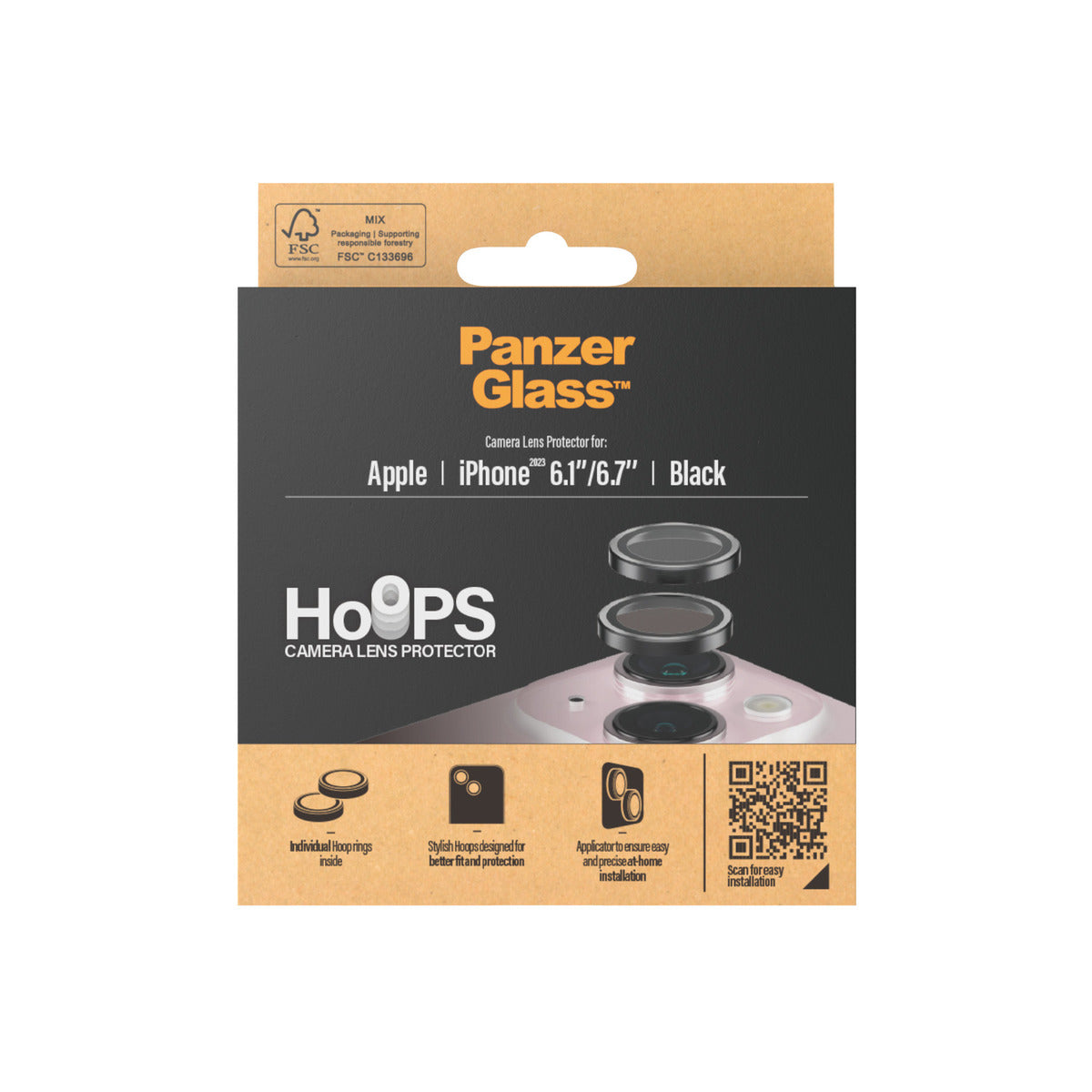 PanzerGlass Hoops Camera Lens Protector for iPhone 15 and iPhone 15 Plus