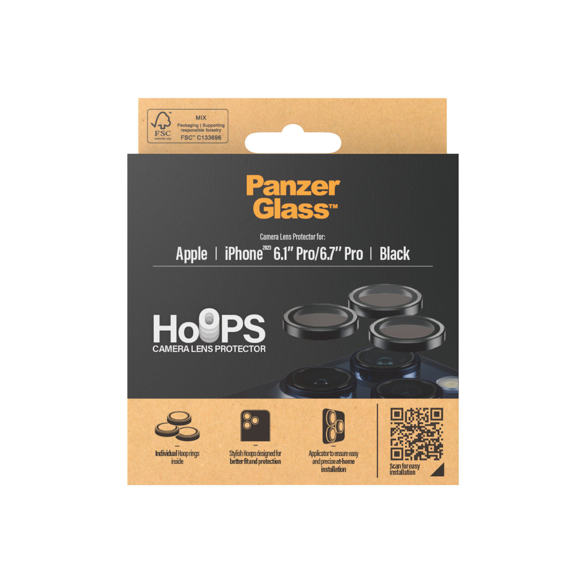 PanzerGlass Hoops Camera Lens Protector for iPhone 15 Pro and iPhone 15 Pro Max