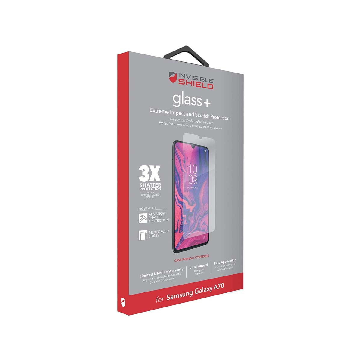 InvisibleShield Glass + Phone Screen Protector for Samsung A70 - Clear.