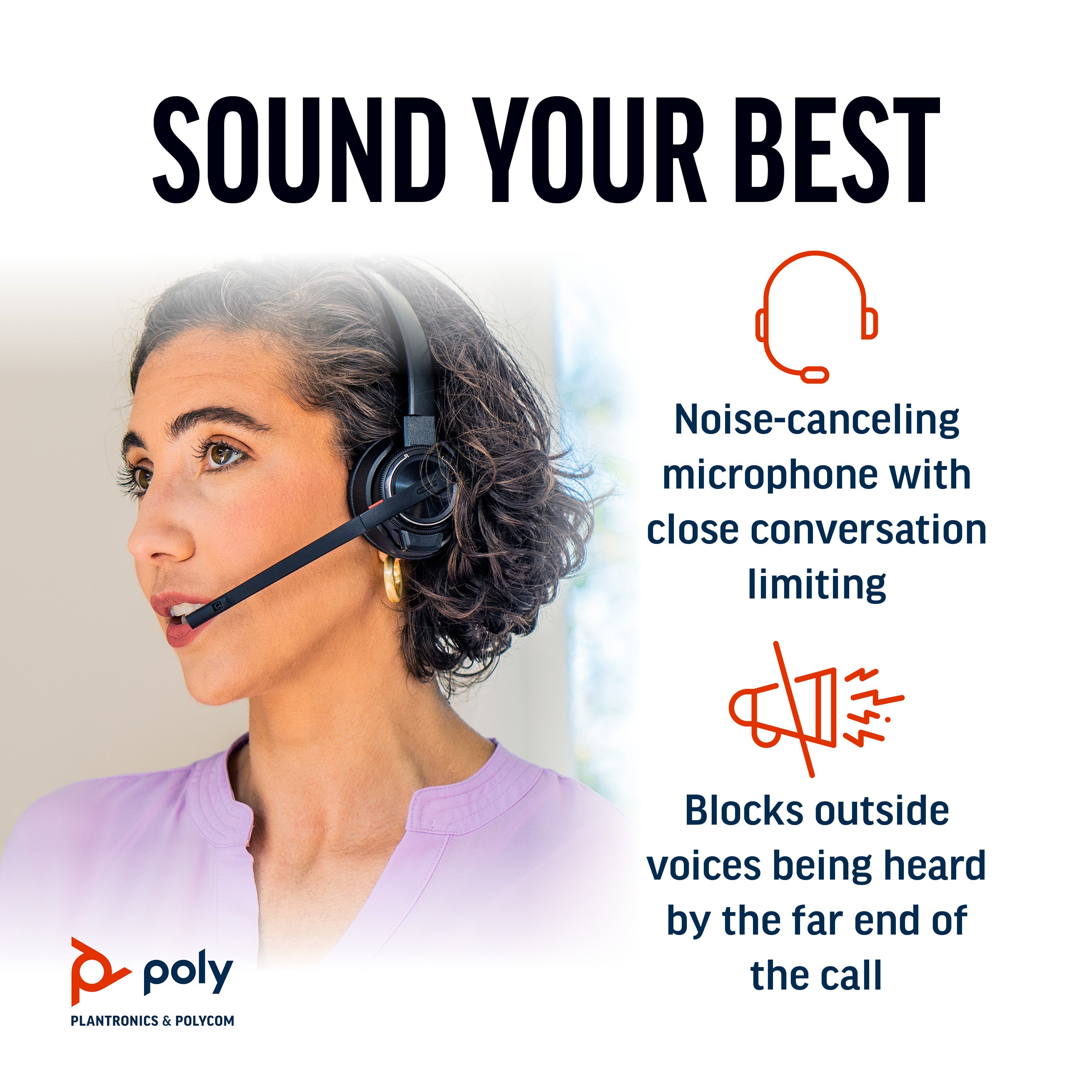 Poly Savi 8200 UC Wireless DECT Noise Canceling Headset.