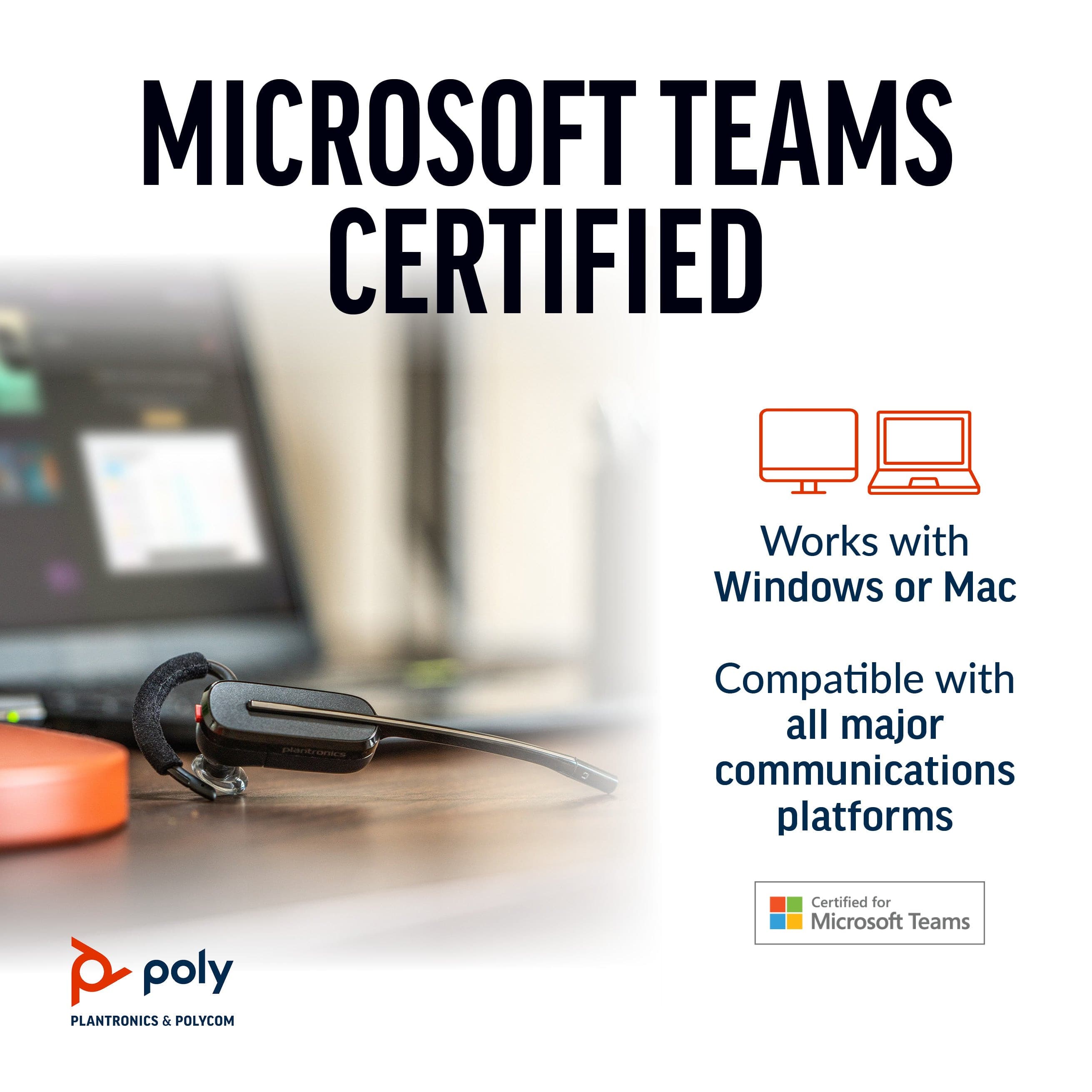 Poly Savi 8245 UC Microsoft Teams Certified USB-C Headset.