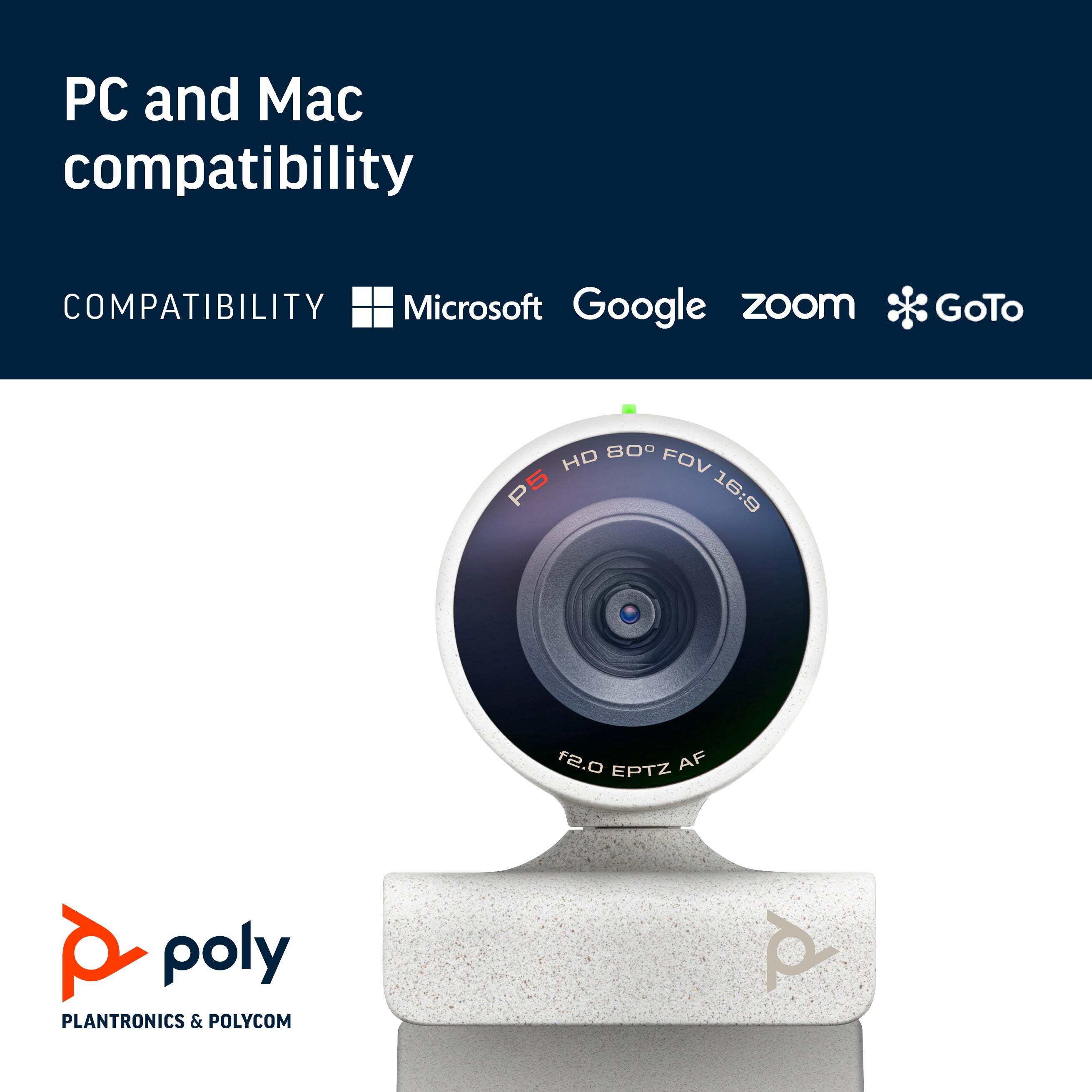 Poly Studio P5 HD Webcam Kit with Blackwire 3325 USB-A Headset Bundle.