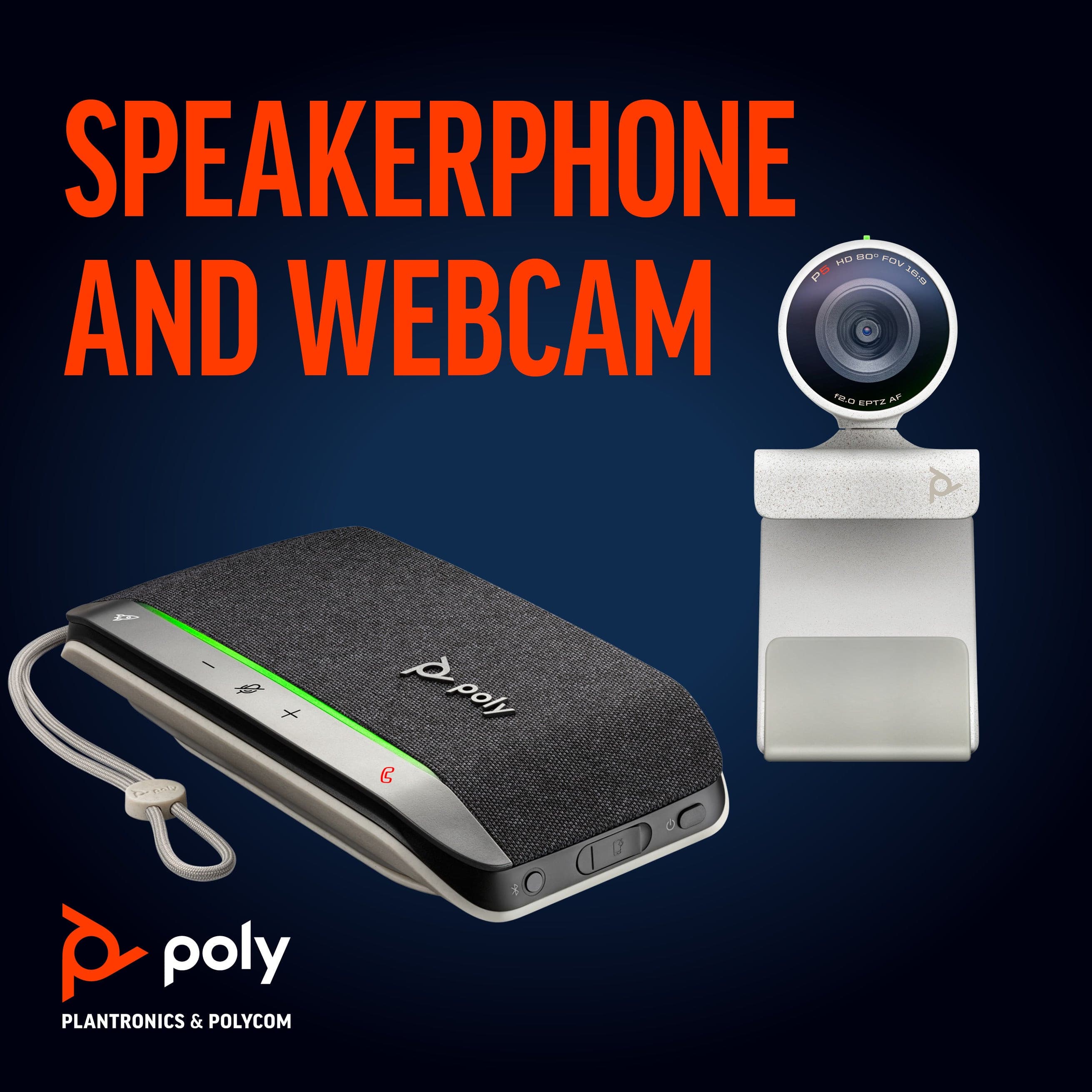 Poly Studio P5 Webcam Kit with Sync 20+ MS Teams USB-A BT600 Adapter Smart Speakerphone Bundle.