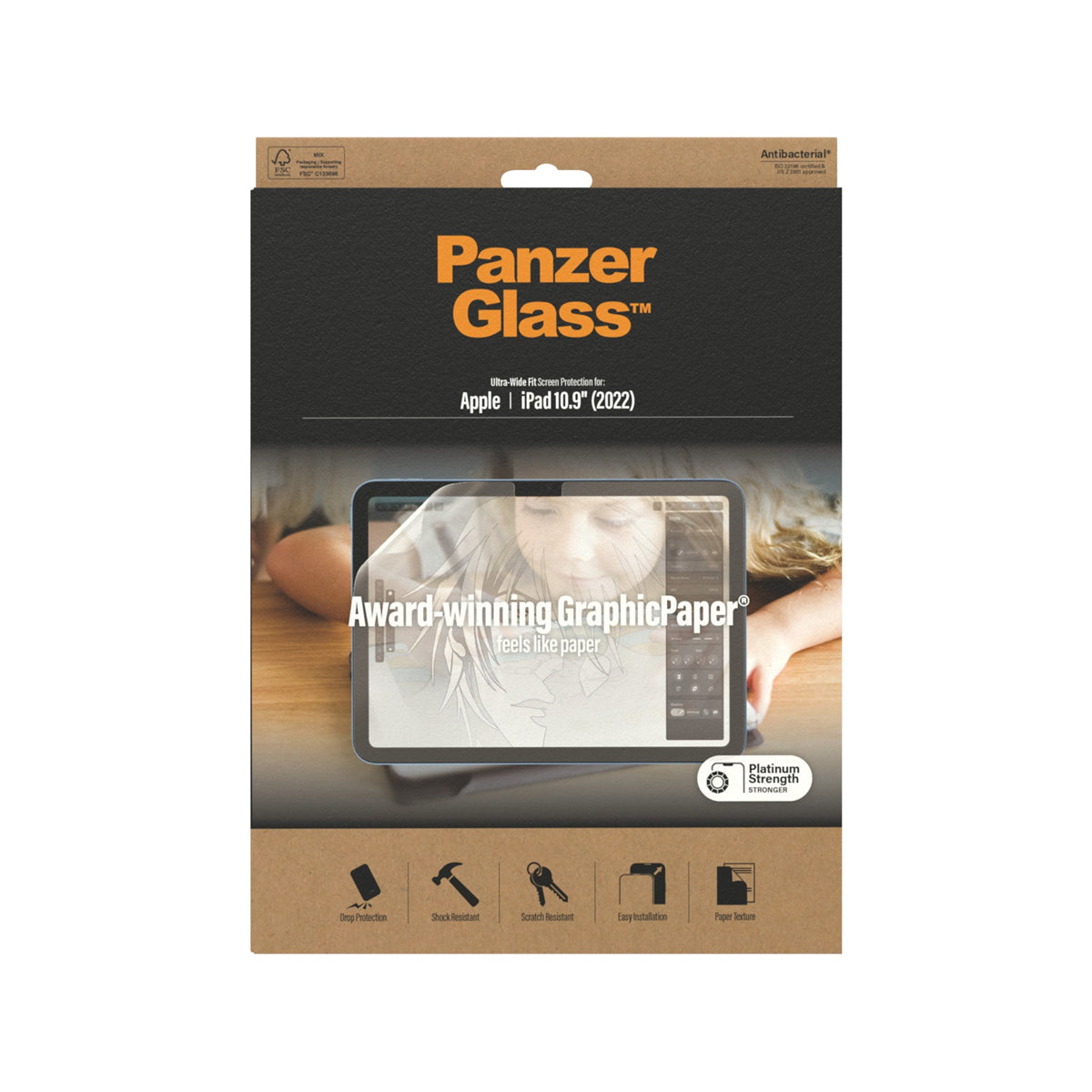 PanzerGlass Ultra-Wide Fit Graphic Paper for iPad 10.9 Gen 10 - Transparent.
