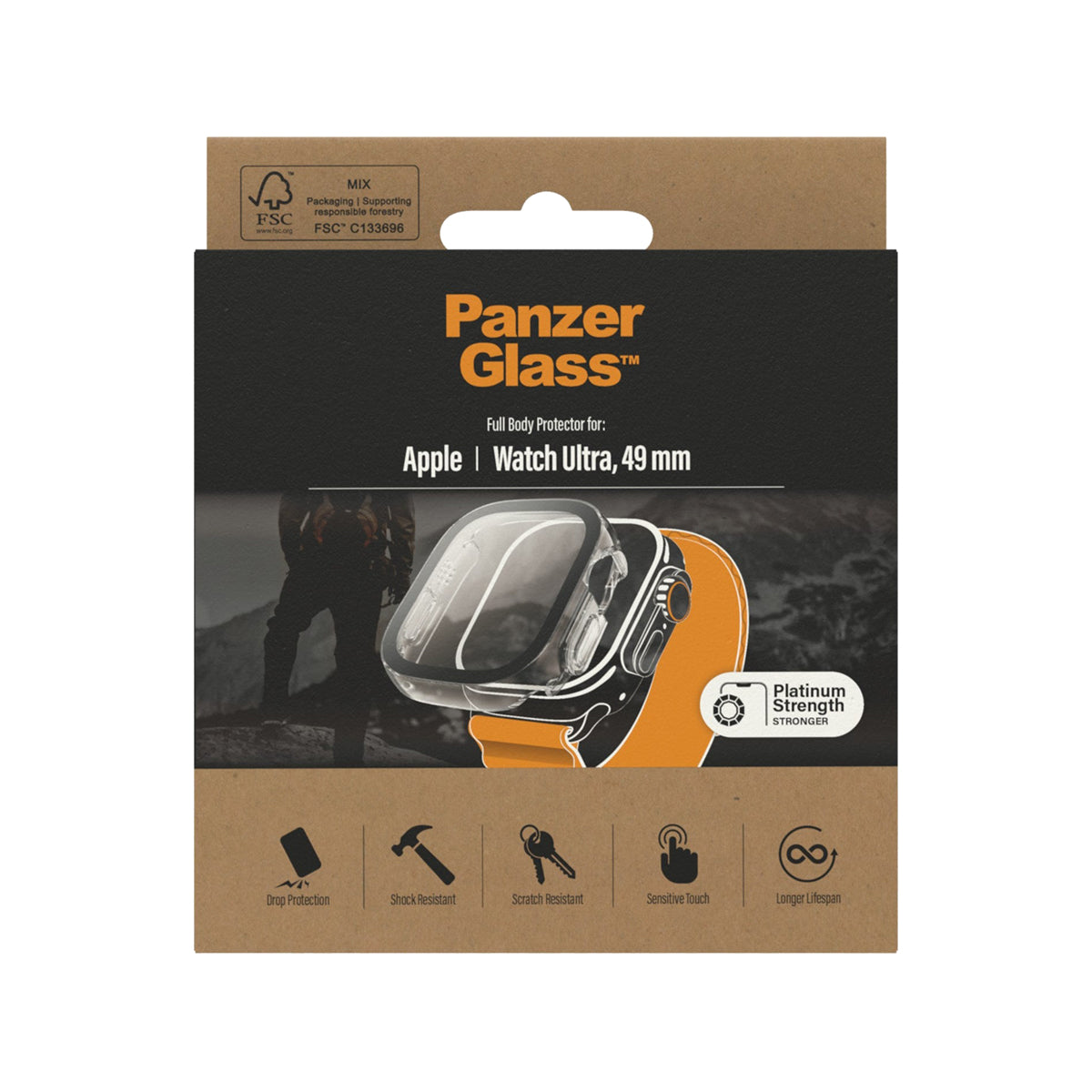 PanzerGlass Apple Watch Ultra 49mm Screen Protector - Clear.