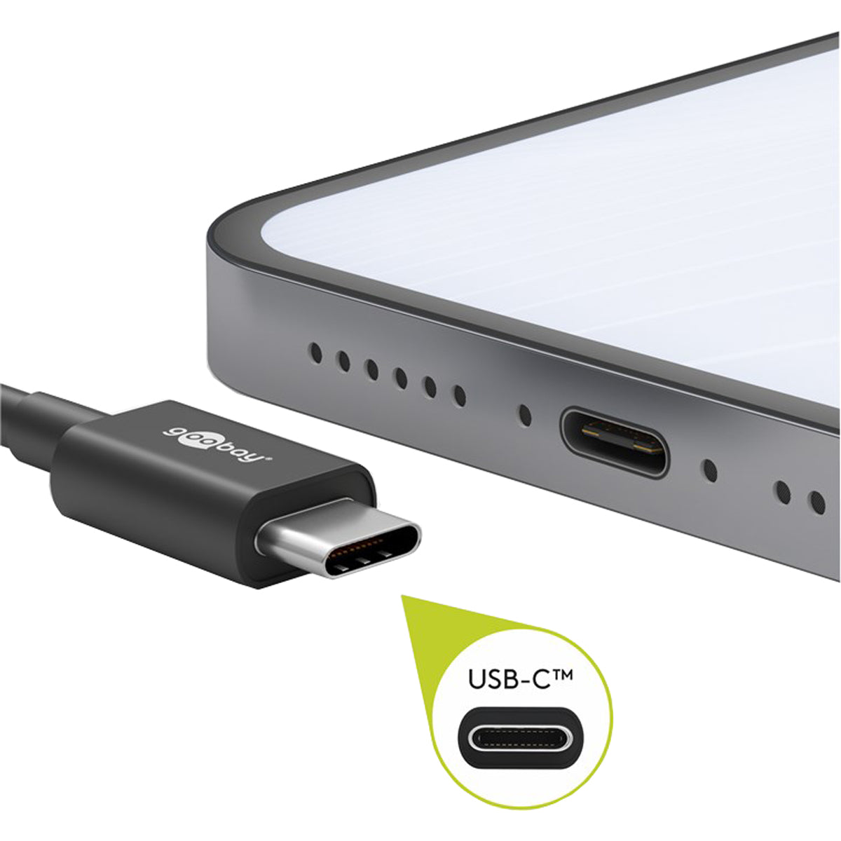 Goobay USB-C Charging and Sync 1M Cable - Black.
