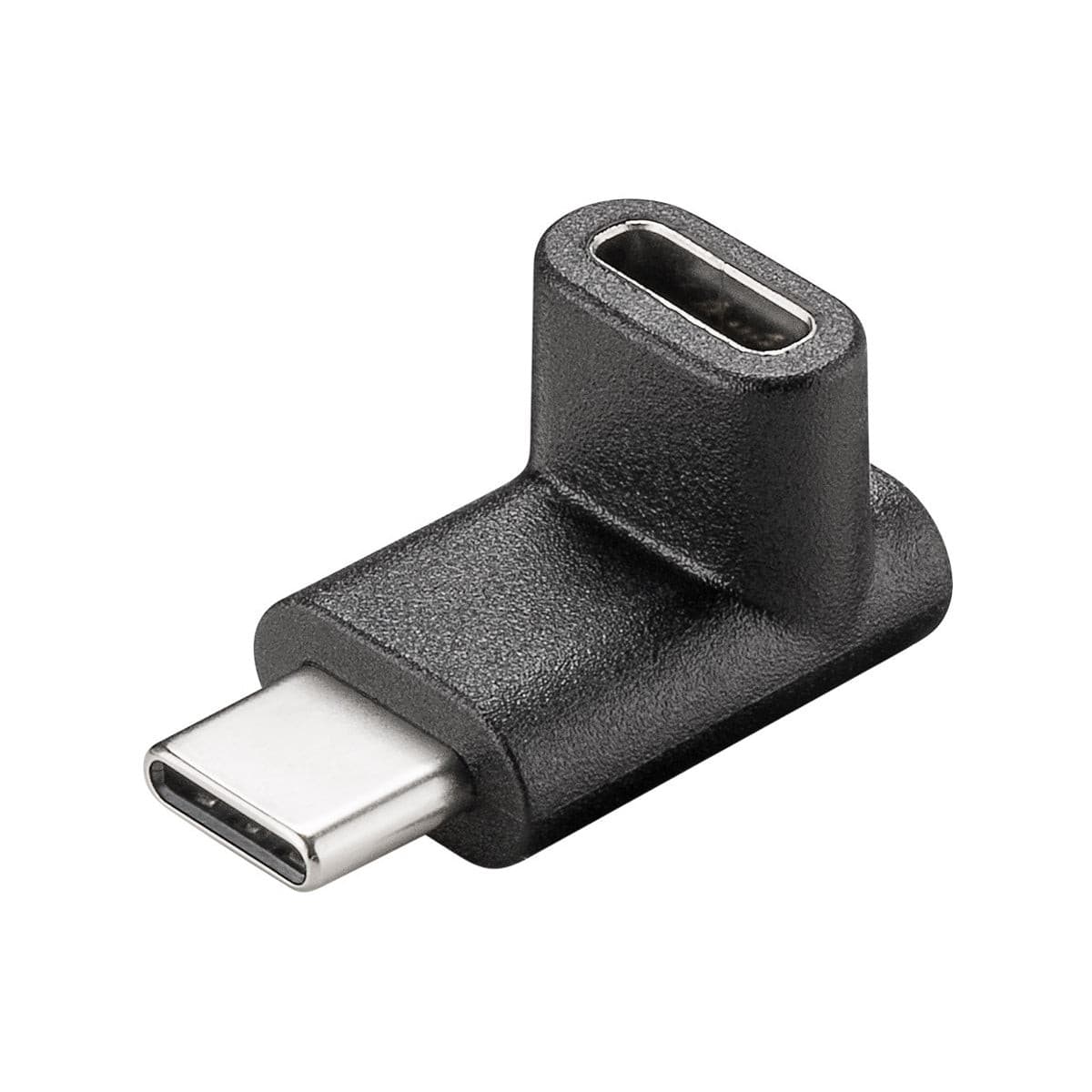 Goobay USB-C to USB-C Adapter 90 degree plug for USB-C cables - Black.