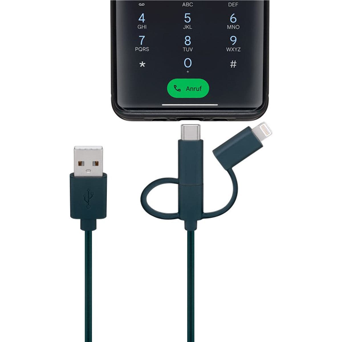 Goobay Smartphone USB-A Charging Cable with LED Lights for Smartphones.