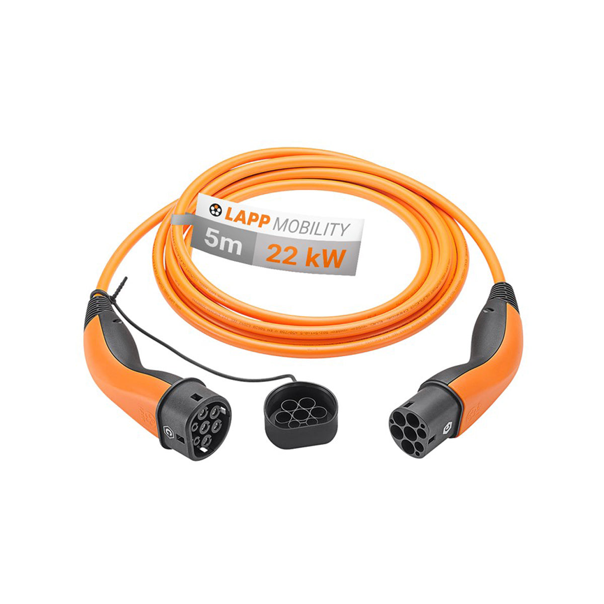 LAPP EV Charge Cable Type 2 (22kW-3P-32A) 5m - Orange.